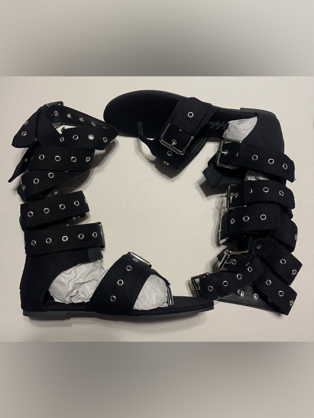 Black Leg Sandal Shoes